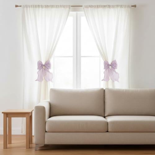 2 Pack French Lace Bow Curtain Tiebacks - Image 5