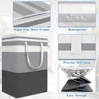 BlissTotes 3-Pack Laundry Basket, Collapsible Laundry Hamper - Image 4