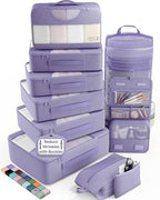 Veken 10 Set Packing Cubes for Travel Essentials, Suitcase Organizer Bags in 4 by Veken