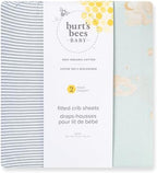 Burt's Bees Baby Organic Cotton Fitted Crib Sheet, Unisex Baby Beddings - Image 2