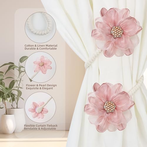 AULEEP Flower Curtain Holdbacks Tiebacks - Image 4