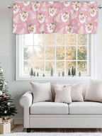 Pink Christmas Valance Curtains - Image 4