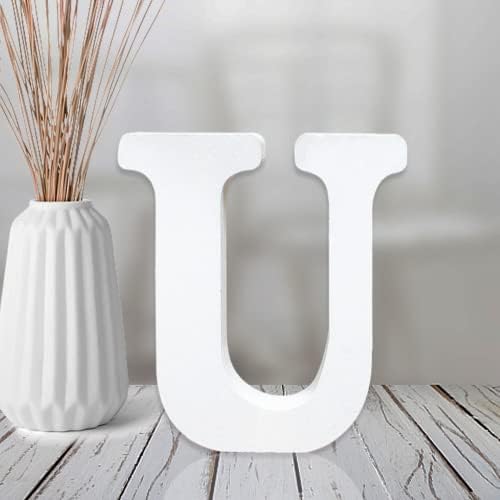 AOCEAN 4 Inch White Wood Letters Unfinished Wood Letter by AOCEAN