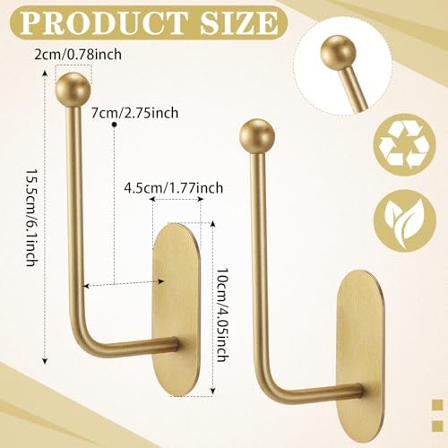 CroBlissful 2 Pcs Adhesive Curtain Holdbacks No Drill Window Hook - Image 2