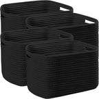 4 Pack Large Storage Baskets for Organizing, and Clothes, Cotton Rope Basket by Unknown