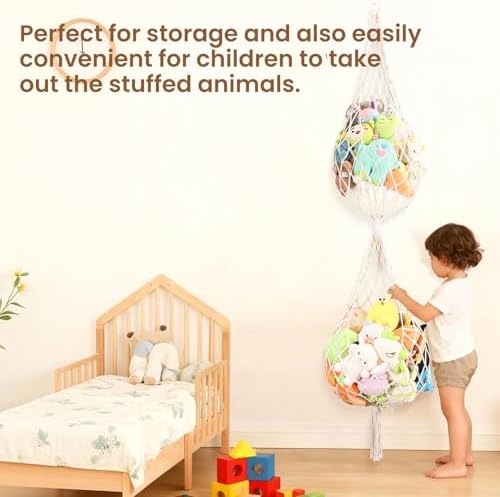 Large Stuffed Animal Net Corner Stuffed Animal Storage Hammock - Image 3
