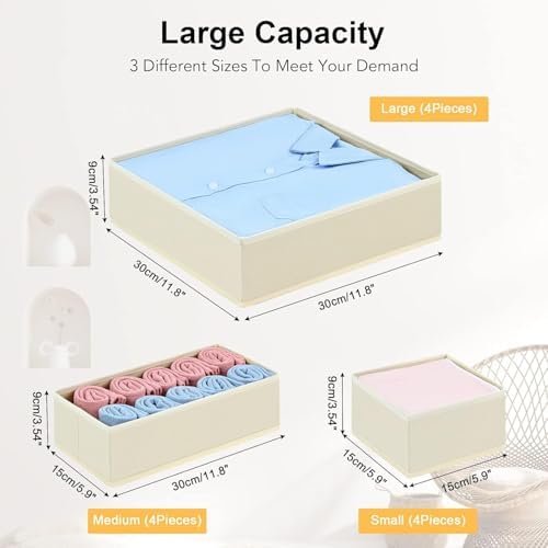 DIMJ Drawer Organizer Clothes, 24 Pack Dresser Organizer, Foldable Closet - Image 3