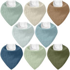 8 Pack Muslin Baby Bandana Bibs by CivaruaKids
