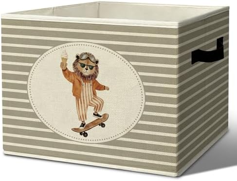 Rustic Lion Skateboarding Storage Bins Boxes by Unknown
