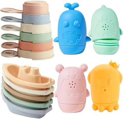 Baby Bath Toys for Kids Ages 1-3, Bathtub Pool Water Table Toys, Silicone Bath by AMCHSURI