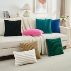 FUTEI Pack of 2 Faux Fur Throw Pillow Covers 20x20 Inch - Image 6