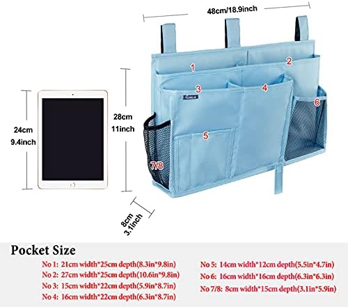 Surblue Bedside Caddy Hanging Bed Organizer Storage Bag Pocket - Image 5