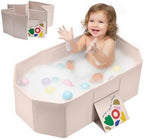 Baby Bathtub for Newborn to Toddlers 1-6 Y, Foldable Infants Babies Bath Tub by PGONEEE