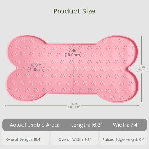 PWTAA Dog Food Mat Anti-Slip Silicone Dog Bowl Mat Thicker Pet Placemat - Image 2