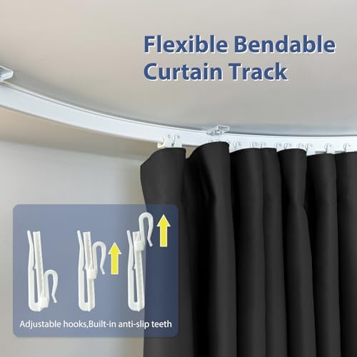 Room Divider Ceiling Mounted Curtains Track Sets Extra Wide Blackout Curtain - Image 5