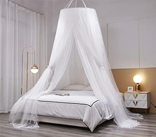 VETHIN Double Layer Princess Round Dome Canopy Bed Curtain - Image 4
