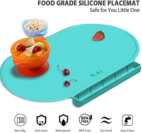 Silicone Placemat for Baby, Silicone Baby Toddlers Non-Slip Tablemats Stain - Image 6