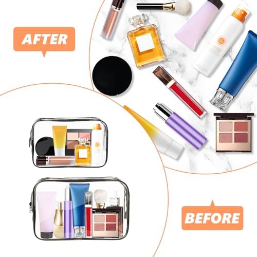 AURUZA Clear Makeup Bag, Portable Travel Toiletry Bags - Image 5