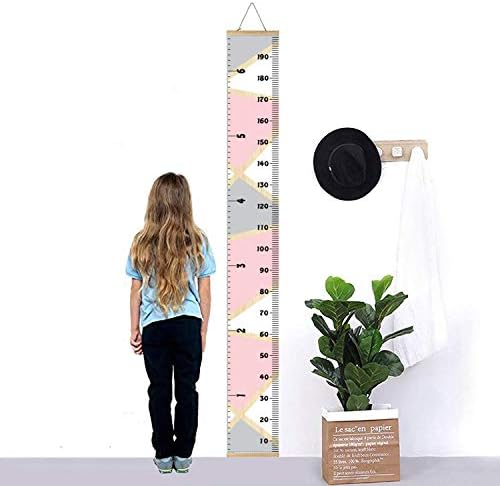 Kids Growth Chart, Wood Frame Fabric Canvas Height Measurement Ruler from Baby - Image 4