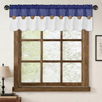 FRAMICS Farmhouse Valance Curtains, Boho Cotton Linen Kitchen Valance, Rustic - Image 7