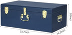 Vixdonos Large Metal Trunk Decorative Storage Box College Dorm Chest - Image 4