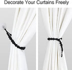 4 Pack Wood Bead Curtain Tieback, Boho Curtain Holdback - Image 3