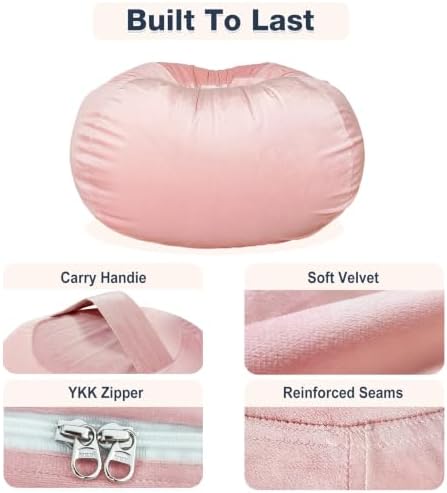 Lukeight Stuffed Animal Storage Bean Bag Chair Cover - Image 6