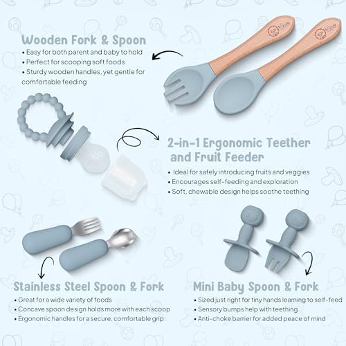 O'doe™ Silicone Baby Feeding Set, 17-Piece Baby Weaning Set BPA-Free - Image 4