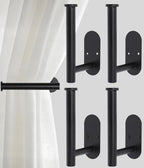 Curtain tiebacks Hooks Wall Mounted, Curtain holdbacks Screw-in, Curtain Holders by Hoousuper