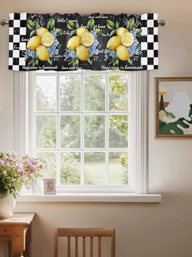 Vandarllin Summer Tropical Lemon Kitchen Curtains Valances - Image 3