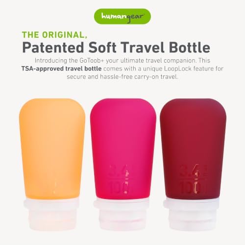 humangear GoToob+ 3-Pack, Burgundy/Orange/Magenta - Image 2