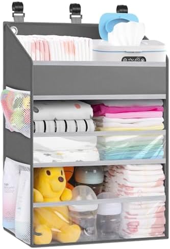 Hanging Diaper Caddy Organizer Crib Organizer–Spacious Baby Girl/Boy Nursery by PHOTOONE