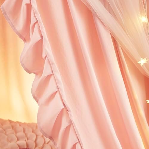 Mengersi Bed Canopy for Girls, Princess Round Dome Canopy Bed Curtains-Dreamy - Image 5
