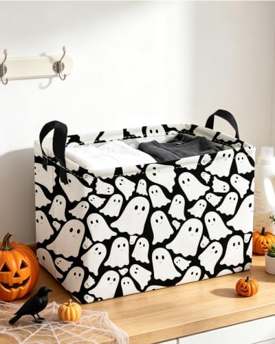 Essme Rectangular Halloween Basket, Ghost Storage Bins Organizer - Image 3