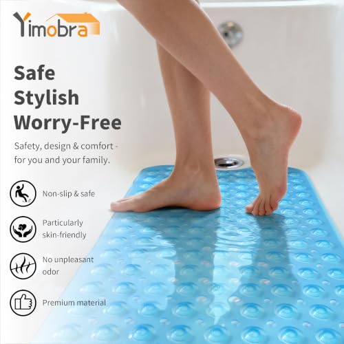 Yimobra Non Slip Bath Mat for Tub 40x16, Extra Long Bath Tub Mat - Image 5