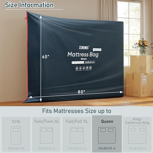 ZCHENBS® - Queen Mattress Bags for Moving, Waterproof Mattress Storage Bag - Image 4
