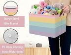 Kids Boho Rainbow Baskets Foldable Girls Baby Toy Storage Bin Rectangular - Image 3