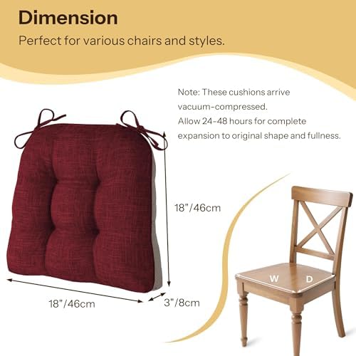 Chair Cushions for Dining Chairs Set of 2 - Image 2