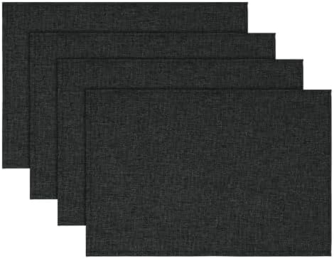 Artoid Mode Black Placemats Set of 4, 12x18 Inch Halloween Washable Holiday by ArtoidMode