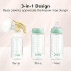 COMI Wide Neck Glass Breastmilk Collection n Storage Bottle, 4 Packs, 10oz - Image 2