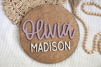 Custom Round Nursery Name Sign, Personalized 3D Baby Name Announcement Sign - Image 3