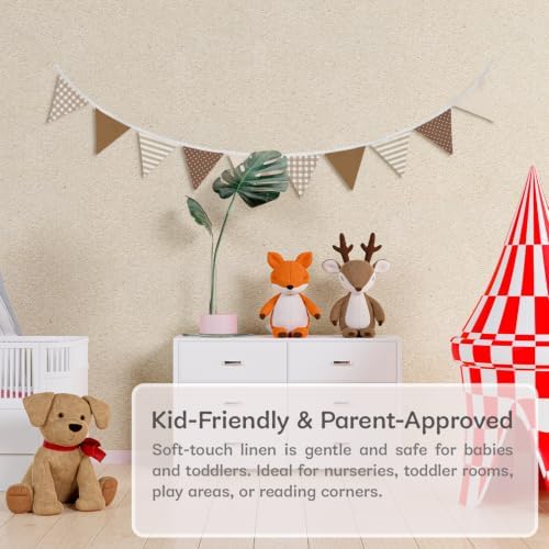 Toddler Boy Room Decor Fabric Garland, Neutral Boho Wall Hanging Pennant Banner - Image 5