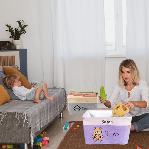 Personalized Baby Toy Storage Basket Custom Toy Box - Image 5