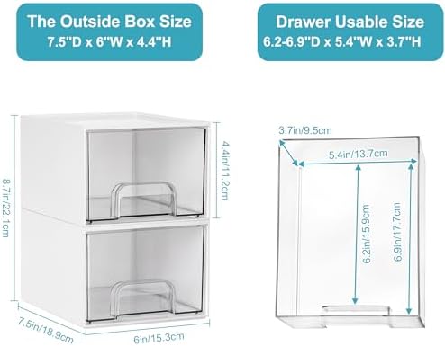 Vtopmart 4 Pack Small Stackable Storage Drawers - Image 3
