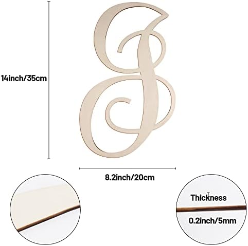 Cursive Wooden Letters J for Wall Decor Large Wood Monogram Letters 14 Inch - Image 2