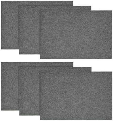 Artoid Mode Grey Placemats Set of 6, 12x18 Inch Washable Holiday Table Mats by ArtoidMode