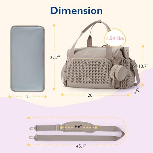 mommore Diaper Bag Tote Large Travel Baby Bag - Image 6