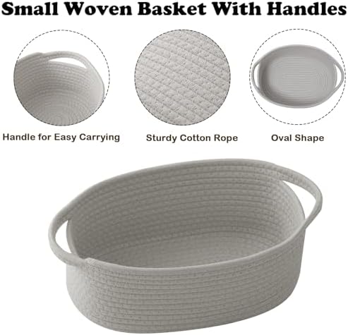 Grey Small Woven Rope Basket - Image 3