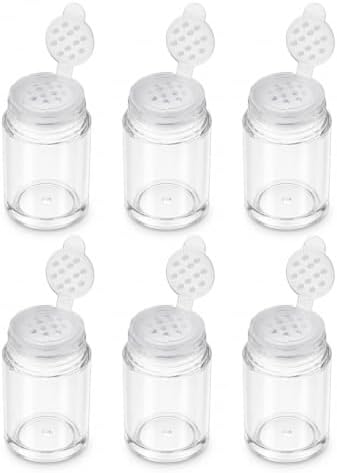 6 Pcs Plastic Loose Powder Bottle Clear Mini Loose Powder Jars by Unknown