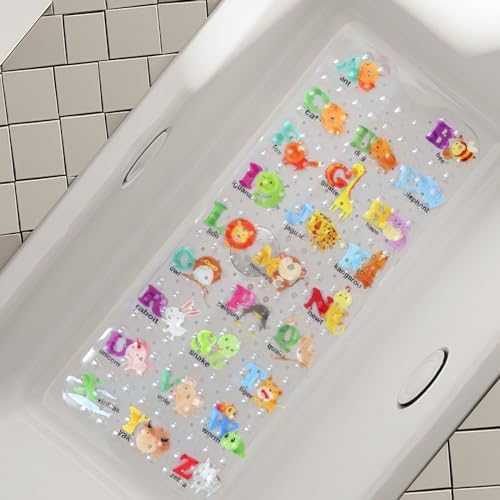 Secopad Bathtub Mat Non Slip, Cartoon Bath Tub Mat, 26 Alphabet by Secopad